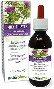 Naturalma Milk Thistle (Silybum marianum) Fruit and herb Alcohol-Free Tincture - 4 fl oz Liquid Extract in Drops - Herbal Supplement - Vegan