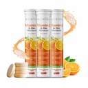 Vitamin C 1000mg & Zinc 10 mg Effervescent Tablets – Immune Support Supplement with Tangy Orange Flavor – Boost Immunity, Energy & Antioxidant Protection – 60 Effervescent Tablets - Pack Of 3
