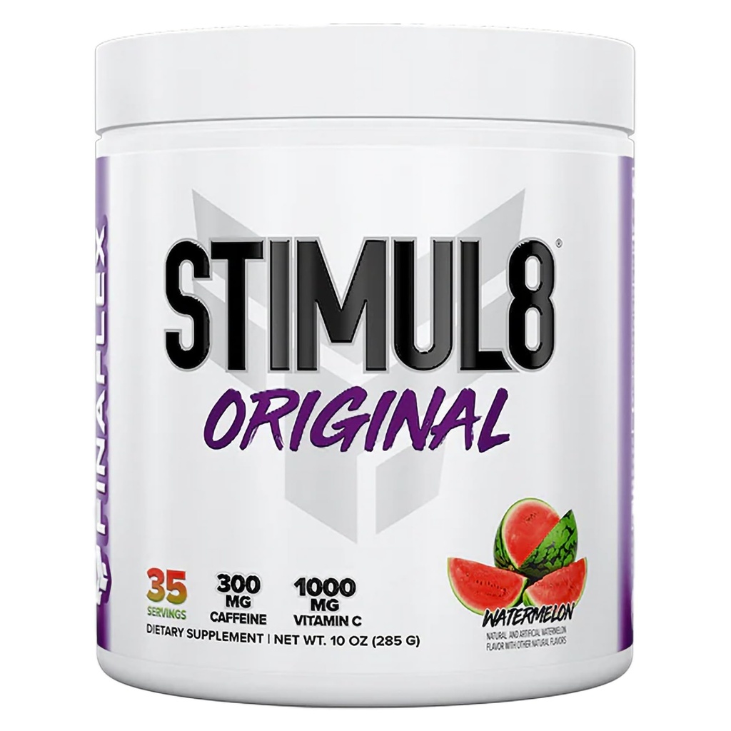FINAFLEX STIMUL8 Original Pre-Workout, Watermelon - Ενέργεια, δύναμη και αντοχή για άνδρες και γυναίκες - Με καφεΐνη, Βήτα-Αλανίνη & βιταμίνη C - 35 Σερβίρει