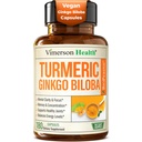 Συμπλήρωμα Ginkgo Biloba με κουρκουμίνη και μαύρο πιπέρι για υψηλή απορρόφηση - κάψουλες Ginko Biloba με Curcuma για εστίαση, υποστήριξη μνήμης, κοινή & εγκεφαλική υγεία - NonGMO - 180 κάψουλες Vegan