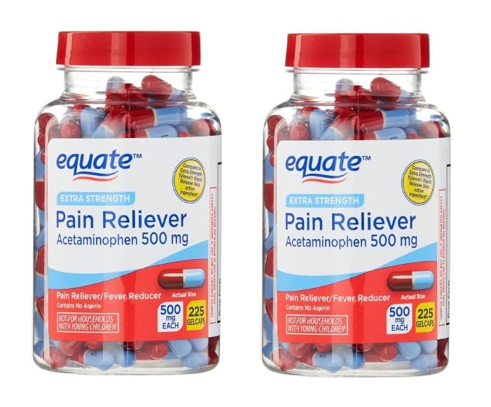 Επιπλέον δύναμη Acetaminophen 500mg Gelcaps - 225 Count (πακέτο του 2)