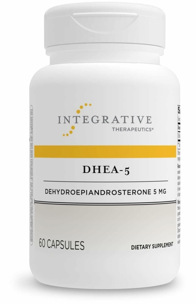 Ολοκληρωτικά Θεραπευτικά DHEA-5 - Καθημερινή Συμπλήρωμα Υγείας για Υγιεινή Γήρανση* - Συμπλήρωμα ενδοκρινικής * - Vegan, Γαλακτοκομικά & Χωρίς Γλουτένη - 60 Κάψουλες (60 Σερβιέτες)