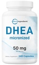 Micro Ingredients DHEA 50 mg Per Serving, 240 Capsules | Micronized DHEA Supplement for Women & Men | Non-GMO, Gluten Free, Soy Free