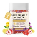 Γαϊδουράγκαθο γάλακτος με εκχύλισμα 2000MG, Gummies για την υγεία του ήπατος, συμπλήρωμα γαϊδουράγκαθο για το γάλα Silymarin με Artichoke, Dandelion, Turmeric Curcumin, Χωρίς ζάχαρη, για ενήλικες, Vegan, 90 Count