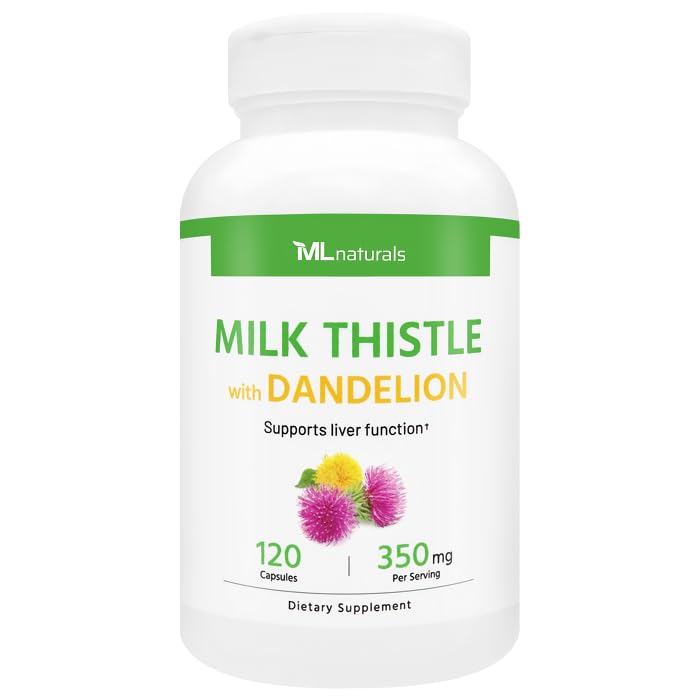 ML Naturals Γάλα Γαϊδουράγκαθο & Dandelion Extract – 250mg Γάλα Γαϊδουράγκαθο, 100mg Ρίζα Dandelion (Per Serving) 120 Κάψουλες