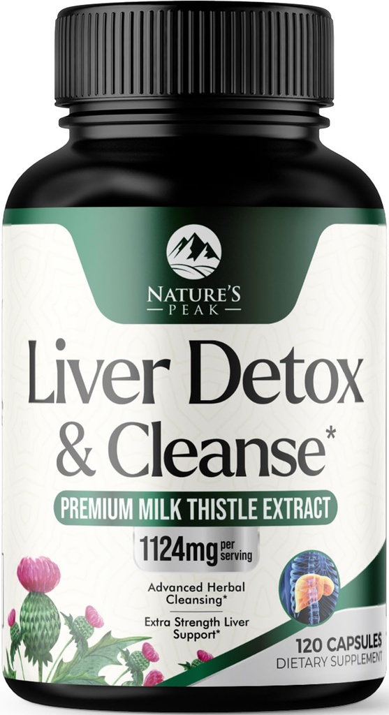 Liver Cleanse Detox & Repair - Γάλα Thittle συμπλήρωμα για Digestion & Ανοσολογική Υγεία - Ρίζα Ginger, Choline & Dandelion Root - Φυτική υποστήριξη ήπατος με Silymarin, Beetroot & Artichoke - 120 κάψουλες