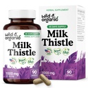 Αγριο & Βιολογικό Γάλα Thittle κάψουλες 1000mg - Συκώτι Detox Συμπληρώματα - Silymarin Milk Thittle Σκόνη για τον καθαρισμό του ήπατος - 90 Vegan κάψουλες - 45-Ημέρες προσφοράς - Χωρίς πληρωτικά, μη ΓΤΟ