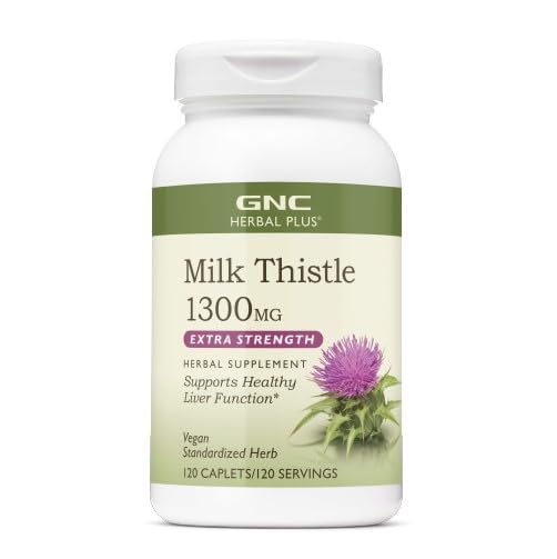 GNC Herbal Plus Γαϊδουράγκαθο γάλακτος 1300mg, επιπλέον δύναμη, 120 Caplets