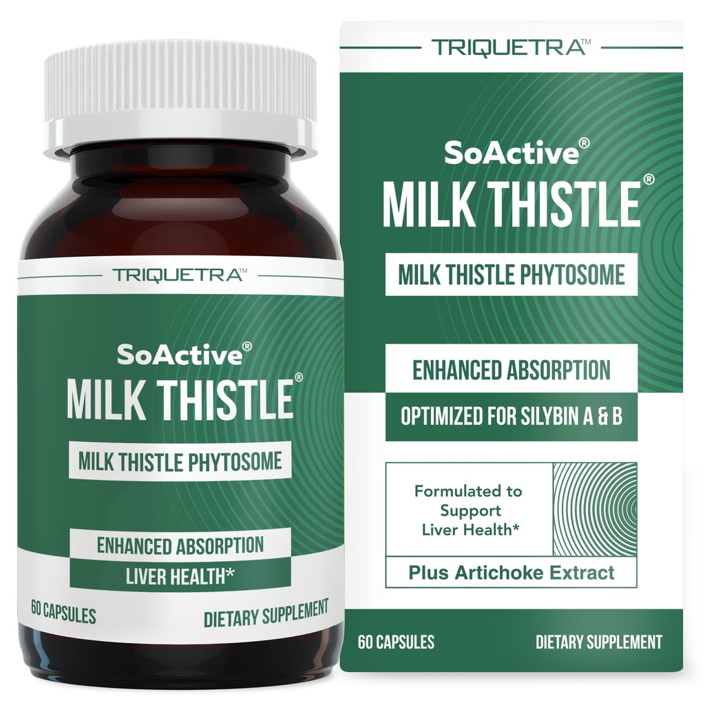 SoActive® Γαϊδουράγκαθο Γάλατος: 10X Αποτελεσματικό Φυτοσώμα Μήλου Γάλατος, Βελτιστοποιημένο για Essential Bioactive Silybin A & B Plus Bilear® Artichoke Extract & Bile Enhancer - Υποστήριξη ήπατος 