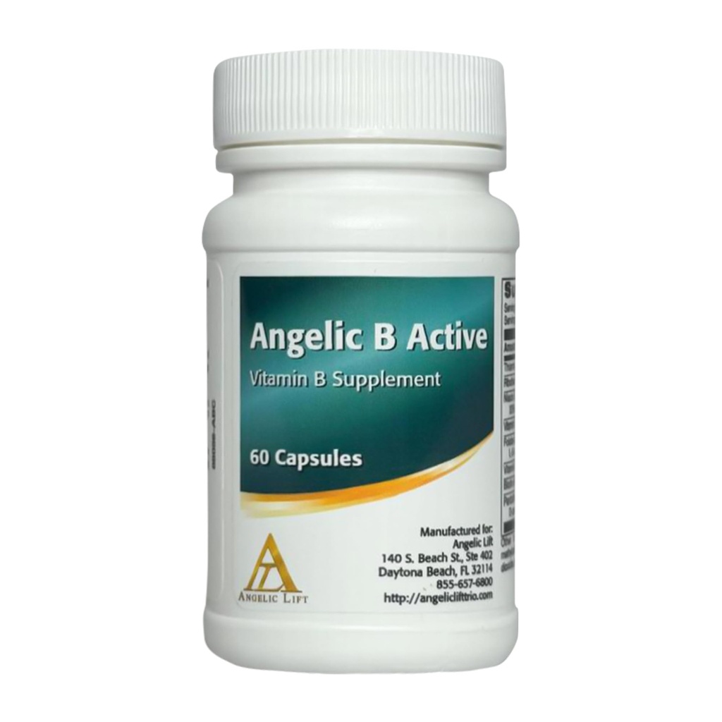 Angelic B Active – High Potency Vitamin B-Complex Supplement – Βιοενεργές Μορφές Συμπεριλαμβανομένων των Methylfolate (Metafolin®) & Methylcobalamin – Ενέργεια, Mood & Nerve Support – 60 Κάψουλες