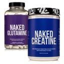 NAKED Pure Micronized Creatine Monohydrate 200 Μερίδες + Pure L-Glutamine 240 Κάψουλες Δέσμη: Vegan, Μη ΓΤΟ, Χωρίς Γλουτένη. Τίποτα τεχνητό