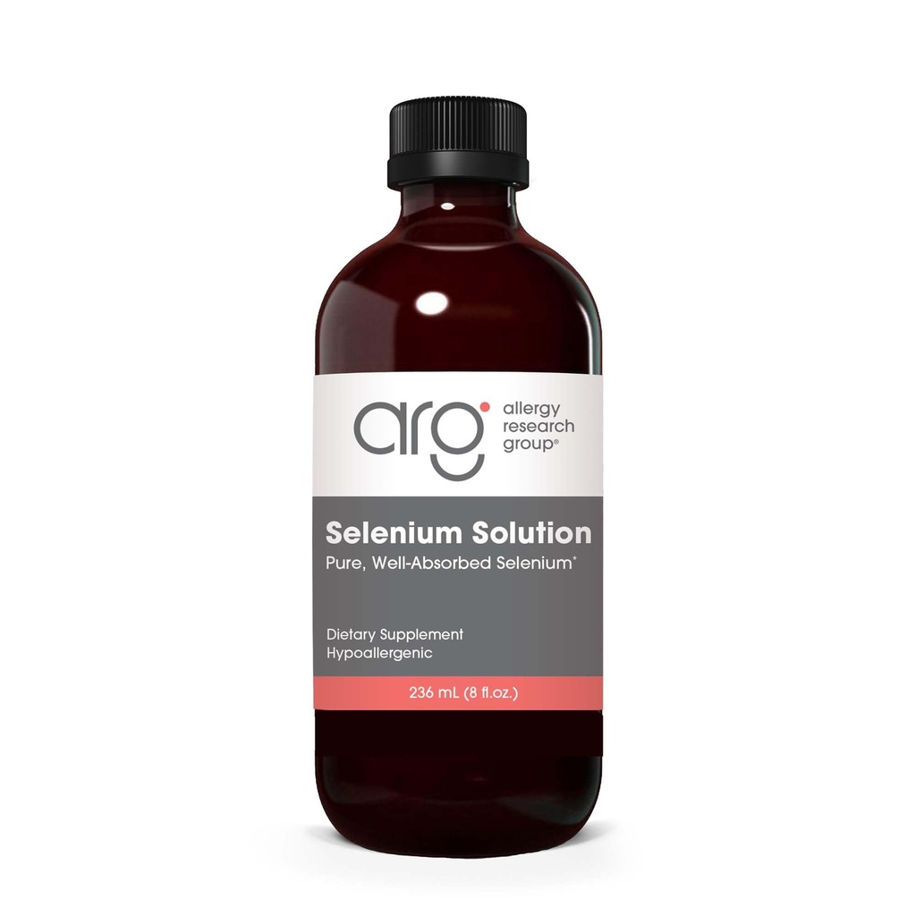 ARG Selenium Solution - Παραδίδει 100 mcg Selenium - Sodium Selenite Liquid - Υποστηρίζει την Ανοσοποιητική λειτουργία, τη λειτουργία του ήπατος & τα αντιοξειδωτικά ένζυμα - 94 Μερίδες - 236 mL