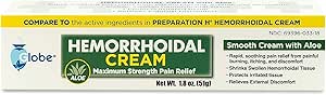 Globe Hemorrhoidal Cream, Phenylephrine HCl, Pramoxine with Aloe, Relief from Burning, Iching and Discomfort of Hemorrhoids, 1.8 Ουγγιά