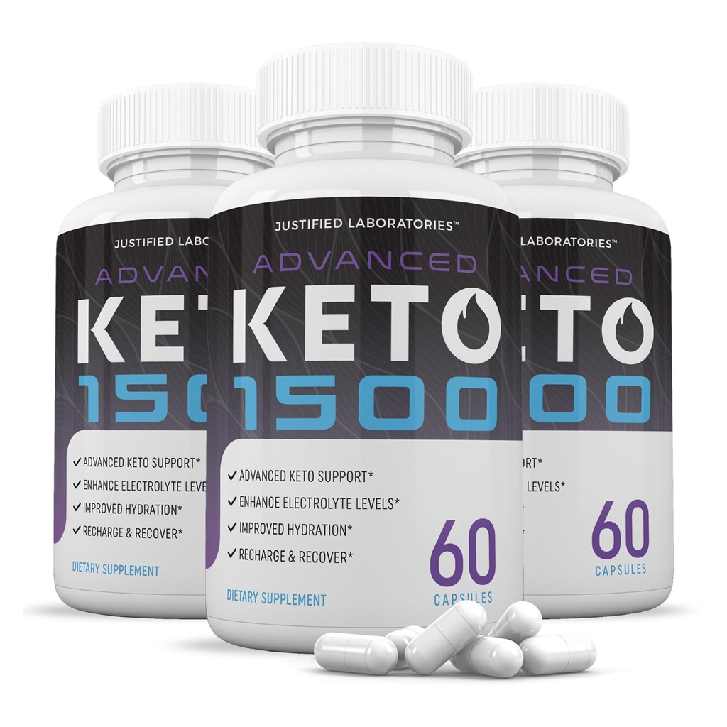 Justified Laboratories Advanced Keto 1500 - Ketogenic Support from Apple Cider Vinegar, Green Tea Leaf, Vitamin C, Vitamin D3 & Extra Virgin Olive Oil - 60 Capsules, Pack of 3 (90 Servings)