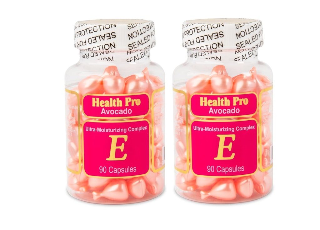 Vitamin E Oil Capsules for Skin – Topical Moisturizing Capsules | Twist & Apply | with Avocado | 90 Capsules Each (Pack of 2)