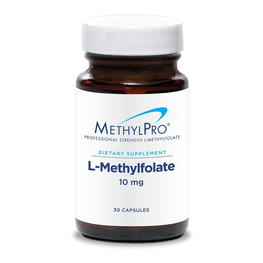 MethylPro L-Methylfolate 10 mg - Supports a Healthy Mindset - Active Folate for Methylation Support & Biochemical Reactions - Highly Bioavailable - 30 Servings - 30 Capsules