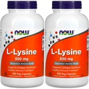 NOW Τρόφιμα L-λυσίνη 500 mg, 250 κάψουλες (πακέτο των 2)