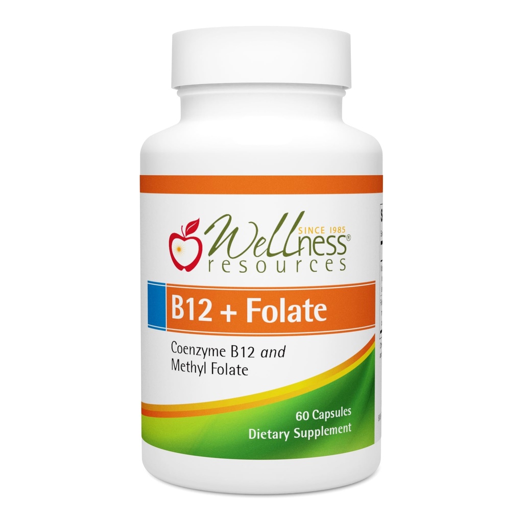 Πόροι ευεξίας B12 και Folate συμπλήρωμα - Μεθύλιο B12 1000 & μεθυλιωμένο φολικό για υψηλή απορρόφηση, χωρίς γλουτένη, συμπλήρωμα υποστήριξης ανοσοποιητικών, B12 και Folate για MTHFR, 5-MTHF