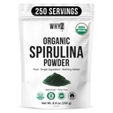 WHYZ Organic Spirulina Powder, 250g, Protein-Rich Spirulina Supplement, Organic Superfood for Immune Support, Green Spirulina Powder Organic Non GMO for Smoothies & Recipes (8.8 oz)