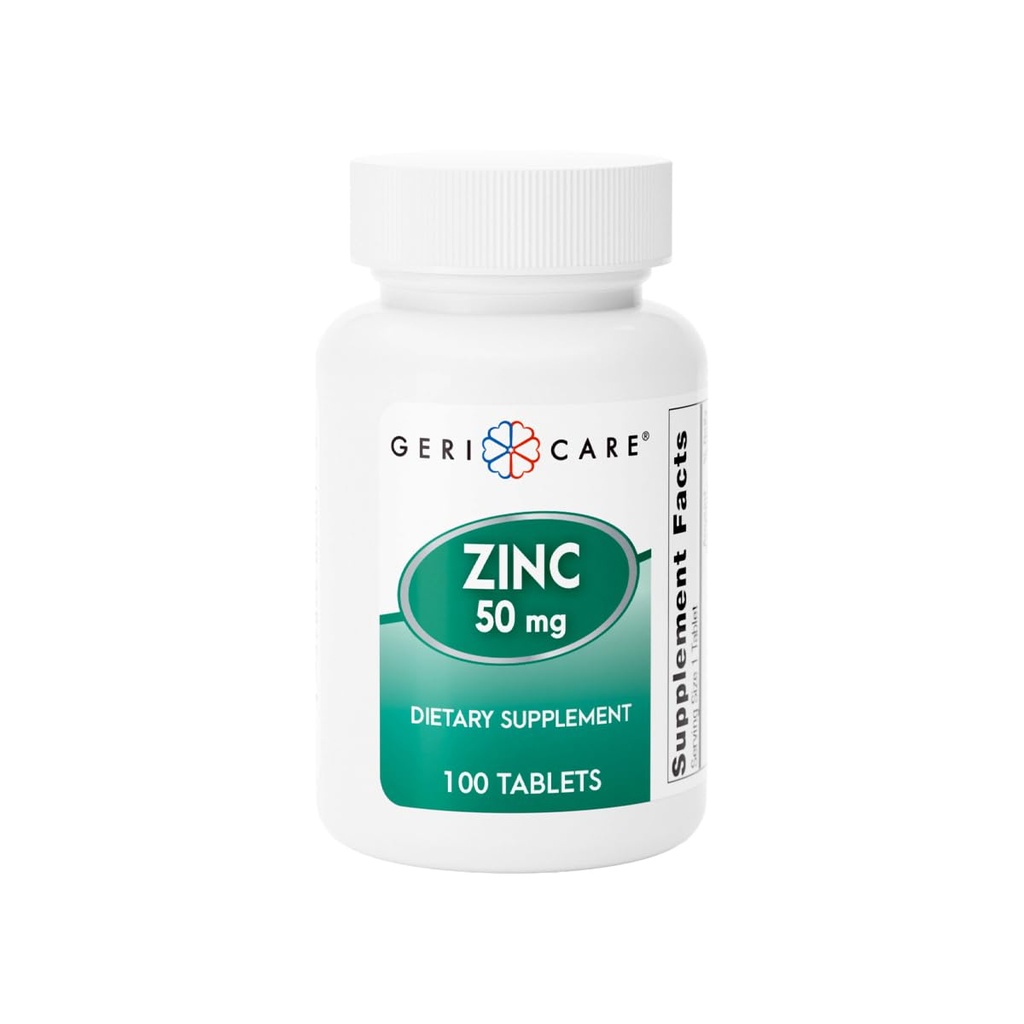 Zinc Sulfate 50 mg Essential Mineral Supplement, Supports Immune Function, Antioxidant Activity & Nutrient Metabolism, 100 Tablets