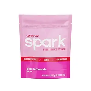 AdvoCare Spark Vitamin & Amino Acid Supplement - Focus & Energy Drink Powder Mix with Vitamin A, B-6, C & E - Also Includes L-Carnitine & L-Tyrosine - Pink Lemonade, 14 Stick Packs