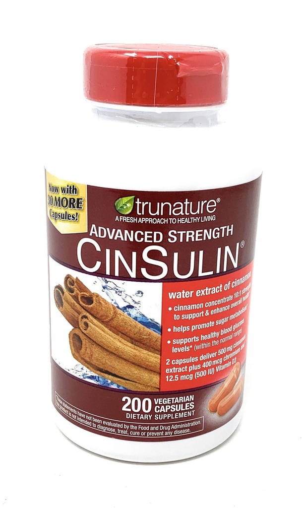 Προηγμένη δύναμη TruNature Cinsulin, Cranberry, 200 Count