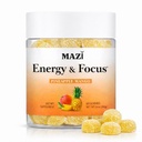 Energy & Focus Gummies | 100mg Natural Caffeine + L-Theanine + Vitamin B6 & B12 + CoQ10 | Nootropic Cognitive Brain Performance Supplement | No Crash or Jitters