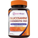 Doctor's Recipes Glucosamine Chondroitin MSM and Manganese Supplement, 1800 mg Glucosamine HCl, NO Shellfish, Healthy Structure & Movements, Flexibility Support for Men & Women, 240 Tablets