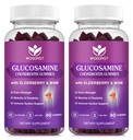 WOGORGT Glucosamine Chondroitin Gummies for Women & Men - 1500mg Glucosamine Chondroitin with MSM & Elderberry - Flexibility & Immune Support - 60 Gummies (2 Pack)