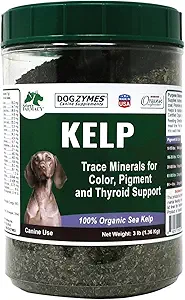 Dogzymes Organic Norwegian Kelp for Pets, a Valuable Nutrition Source Rich in Iodine to Support Gland Function, Especially The Thyroid (3 Pound)