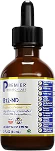 Premier Research Labs B12-ND - Vitamin B12 Liquid, B12 Sublingual, B12 Vitamins, B12 Drops, B-12 Tincture with Methylcobalamin, Adenosylocobalamin, Hydroxcobalamin, 1000 mcg B12 Per Serving - 2 Fl Oz