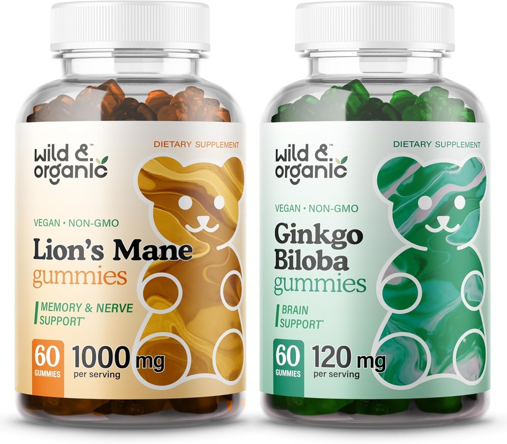 Άγρια & οργανικά Gummies Mane Lion & Ginkgo Biloba Gummies