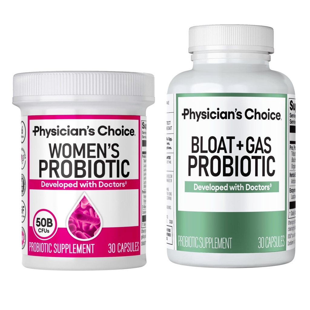 ΕΠΙΛΟΓΗ Ιατρού Γυναικείο Προβιοτικό 30ct + Bloat & Gas Probiotic 30ct - Advanced Digestive Health Bundle for Women