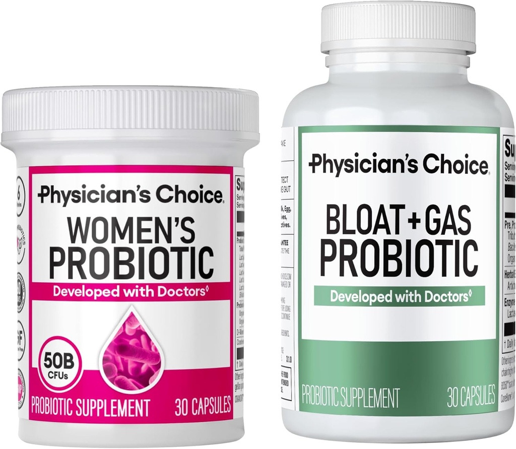ΕΠΙΛΟΓΗ Ιατρού Γυναικείο Προβιοτικό 30ct + Bloat & Gas Probiotic 30ct - Advanced Digestive Health Bundle for Women