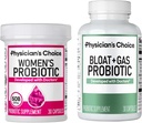 Physician's CHOICE Women’s Probiotic 30ct + Bloat & Gas Probiotic 30ct - Advanced Digestive Health Bundle for Women