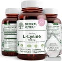 Natural Nutra L L Lysine HCl, προάγει την υγεία και την ανάπτυξη των οστών, υποστηρίζει την υγεία του δέρματος, βελτιώνει την απορρόφηση βιταμίνης C, βοηθά Χτισμένο κολλαγόνο, βελτιώνει την απορρόφηση ασβεστίου, μη-GMO, Vegan, 500 mg, 50 κάψουλες.