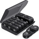 PULIV Weekly Pill Organizer 3 φορές την ημέρα, Portable Travel Pill Box 7 Day with Large Pill Containers, Light-Proof Pill Case for Vitamins, Medication, Συμπληρώματα και ιχθυέλαια (Μαύρο)