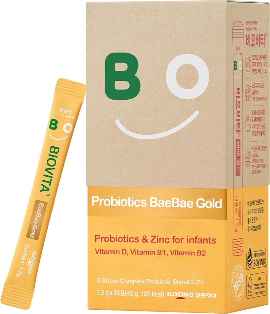 Baby Probiotics Powder (30 Sticks, 30 Days) - Υποστήριξη Υγιούς Ανοσοποιητικού & Πειθαρχικού Συστήματος, Συμπλήρωμα για Μωρά & Βρέφη. Βιταμίνη Β, Βιταμίνη D, Ψευδάργυρος