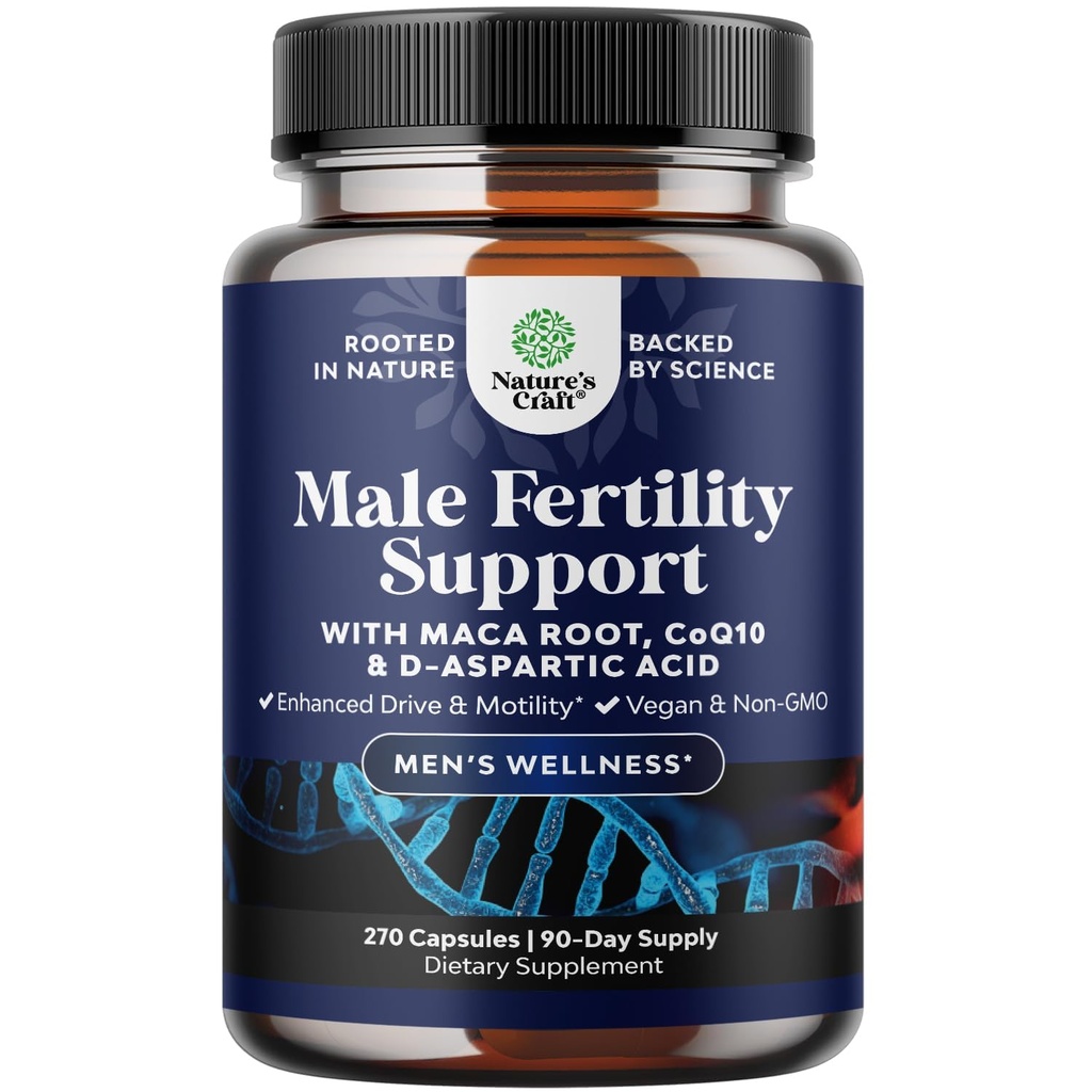 Pre Conception Ανδρικό συμπλήρωμα γονιμότητας - Semen Volume Booster με CoQ10, Maca Root, μεθύλιο Folate & D-ασπαρτικό οξύ - Mens Fertility Supplement for Sperm Motility - Conception for Him, 90 Days