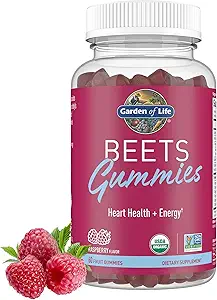 Garden of Life Organic Beet Root Gummies Made from Pectin with Antioxidants, Vitamin C, Vitamin D & B12 for Heart Health & Energy – Beets Gummies – Vegan, Gluten Free, Non GMO, Raspberry, 30 Servings