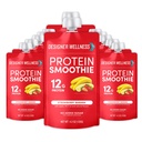 Σχεδιαστής Wellness Protein Smoothie, Αληθινά Φρούτα, Πρωτεΐνη 12g, Χαμηλή Καρβίδα, Μηδέν Προστιθέμενη Ζάχαρη, Χωρίς Γλουτένη, Μη ΓΤΟ, Χωρίς Τεχνητά Χρώματα ή Γεύσεις, Μπανάνα Φράουλα, 12 Μέτρα