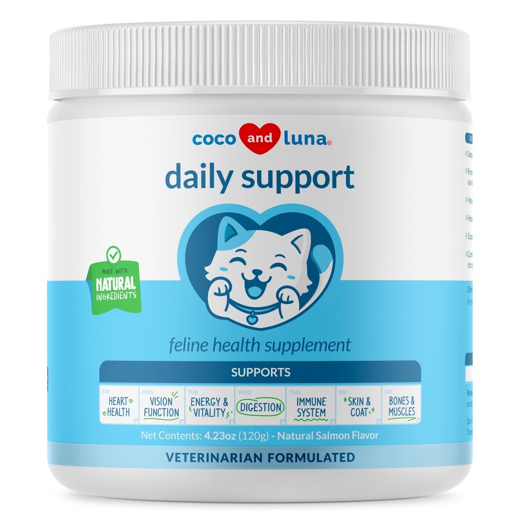 Πολυβιταμίνη για Γάτες - 4oz Powder - L-Lysine, Taurine, και Spirulina για την ανοσοποιητική υποστήριξη και την υγεία των ματιών - Fish Oil & Βιταμίνες για την υγεία του δέρματος και της καρδιάς. (για γάτες)