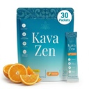 Kava Zen Powdered Calming Drink Mix | Kava Extract, L-Theanine, Ashwagandha, Magnesium Glycinate | Relaxation, Calm, Sleep Aid, Cortisol Reducer & Stress Relief | No Sugar, Non-GMO | 30 Stick Packs