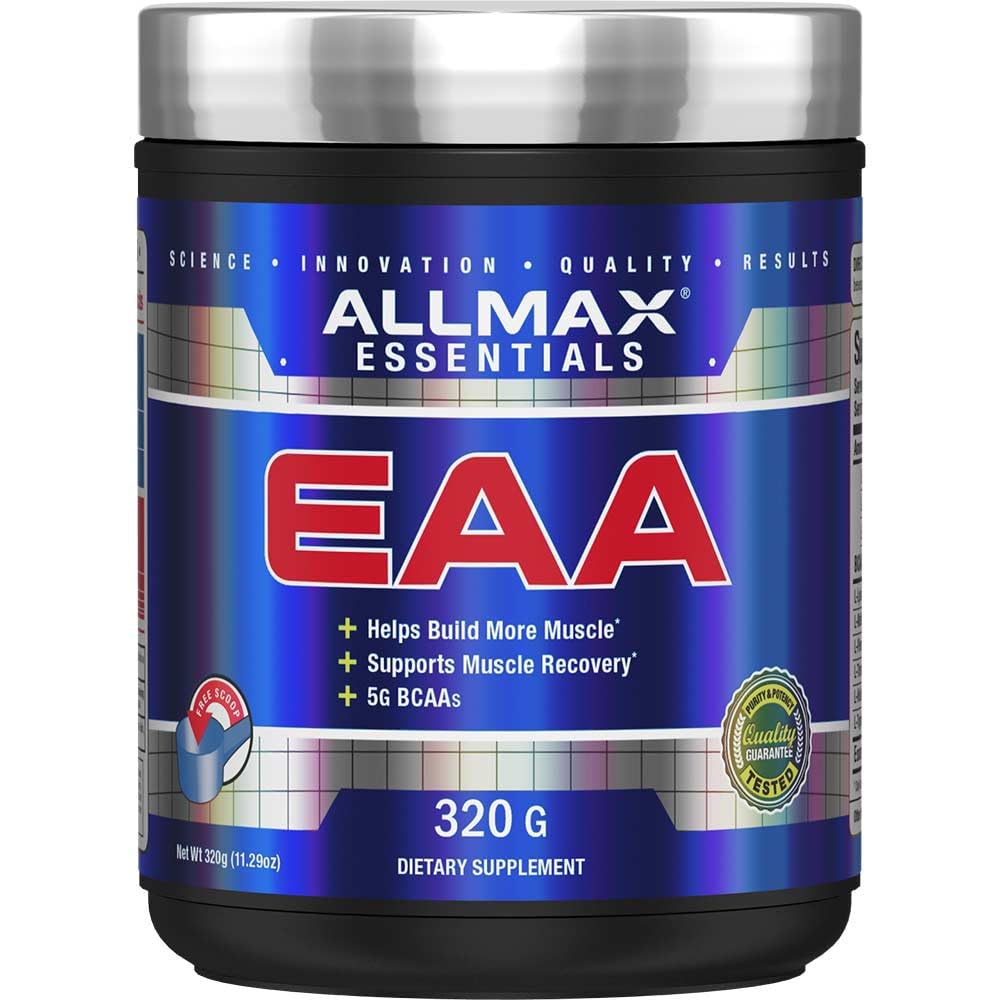 ALLMAX Essentials EAA, Unflavored - 320g Powder - Helps Build More Muscle & Support Recovery - 5g BCAAs - Vegan & Gluten Free - 30 Servings