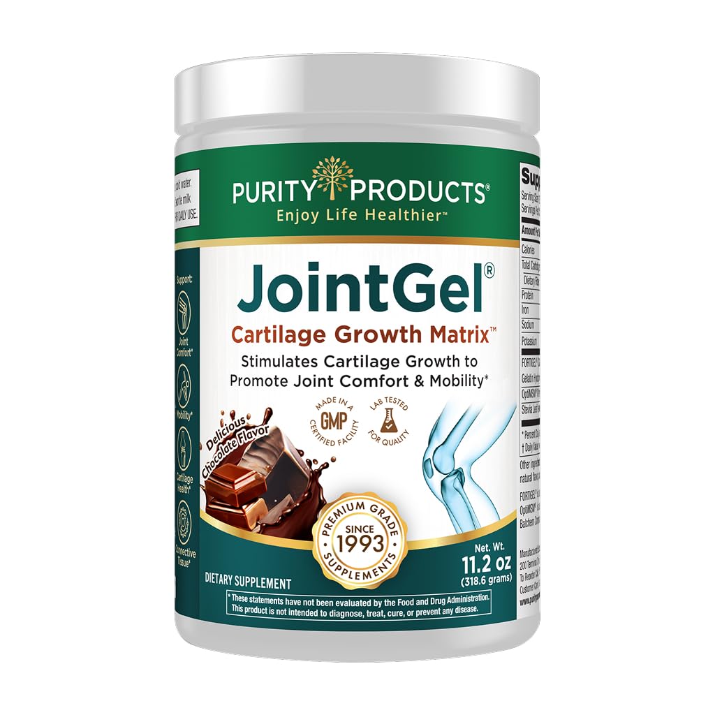 Προϊόντα καθαρότητας JointGel Formula - Collagen Peptides + MSM - Υποστηρίζει την κοινή λειτουργία + Ευελιξία Ενώ οχυρώσει το κοινό Cartilage - Διπλή Δράση - Καθημερινή σκόνη - 30 Σερβιέτες (30 σερβιέτες, σοκολάτα)