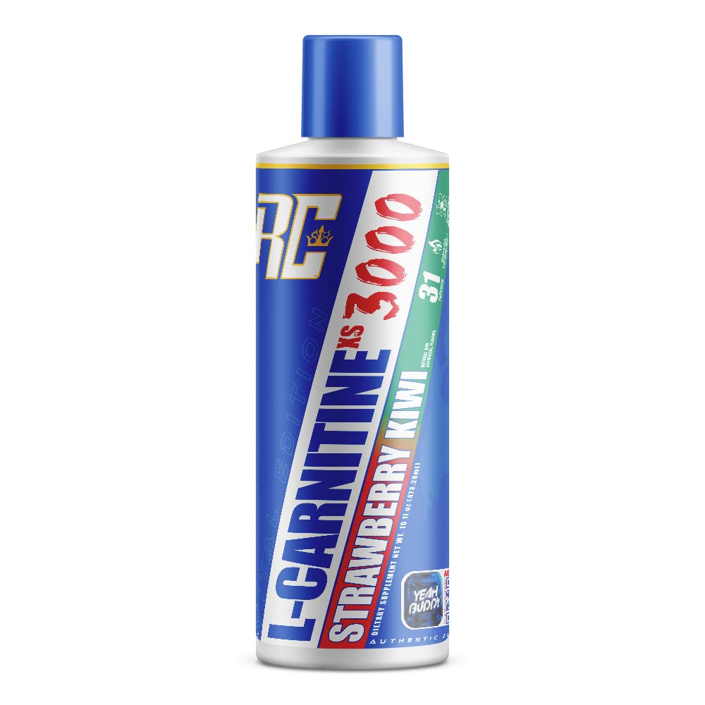 Ronnie Coleman Signature Series L-Carnitine XS 3000 Liquid, Amino Acids Metabolism and Lean Muscle Strength Support, Stimulant Free, Sugar Free, Zero Carbs, Strawberry Kiwi, 16 Oz
