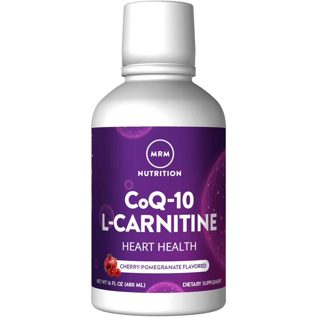 MRM Nutrition CoQ-10 L-Carnitine Liquid | Cherry Pomegranate Flavored | Energy + Antioxidants | Naturally derived CoQ-10 | 32 Servings