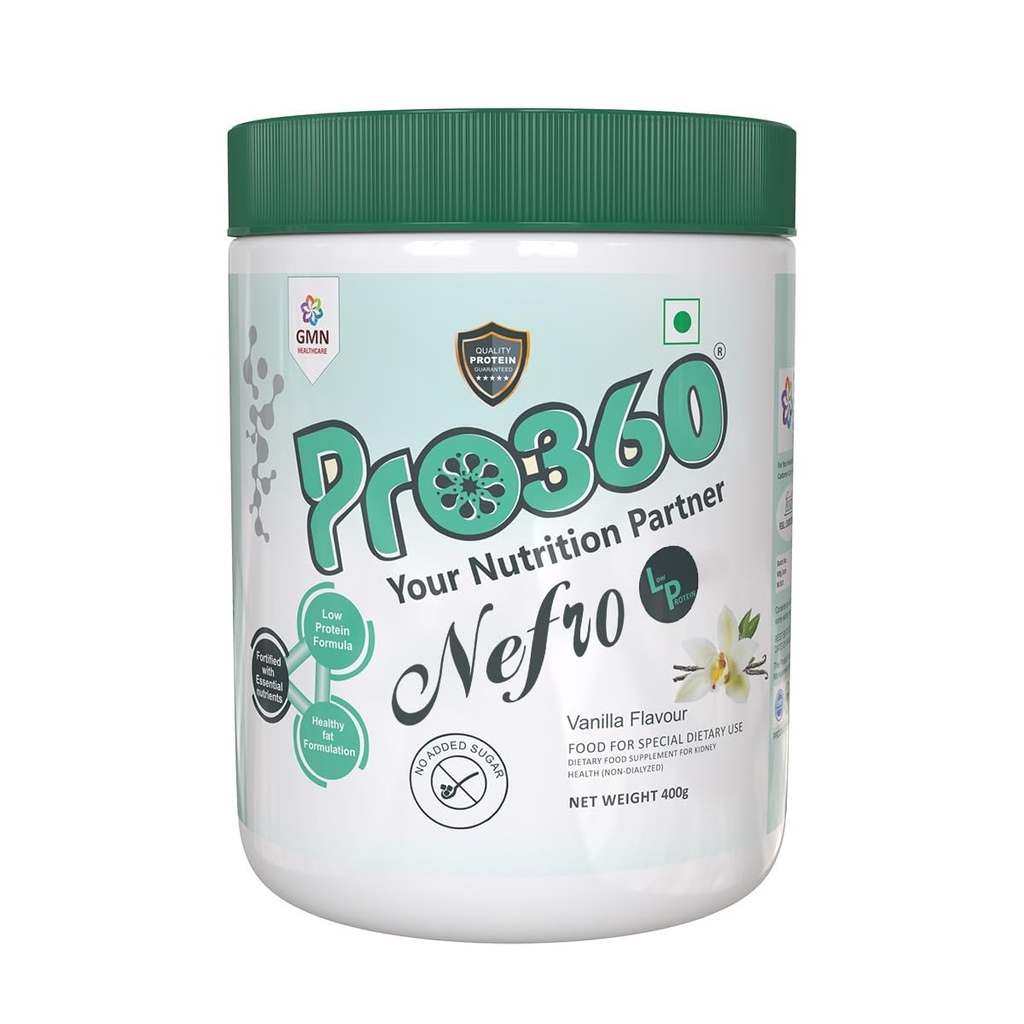 Nefro LP (FKA Nephro LP) Non-Dialysis Care Protein Powder - Low Protein, High Fat Formula Enriched with L-Taurine, L-Carnitine for Kidney/Renal Health, No Added Sugar – Vanilla Flavour