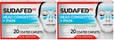 Sudafed PE Non-Drowsy Head Congestion + Pain Relief Caplets with Ibuprofen 200 mg & Phenylephrine HCl 10 mg, Nasal Decongestant & NSAID Pain Reliever & Fever Reducer, 20 ct (Pack of 2)