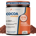 High Flavanol Cocoa Powder Supplement, 1200mg Cocoa Flavanols & Flavonoids, 30 Servings for Support Heart Health, Blood Flow & Nitric Oxide, Dark Cocoa Flavor